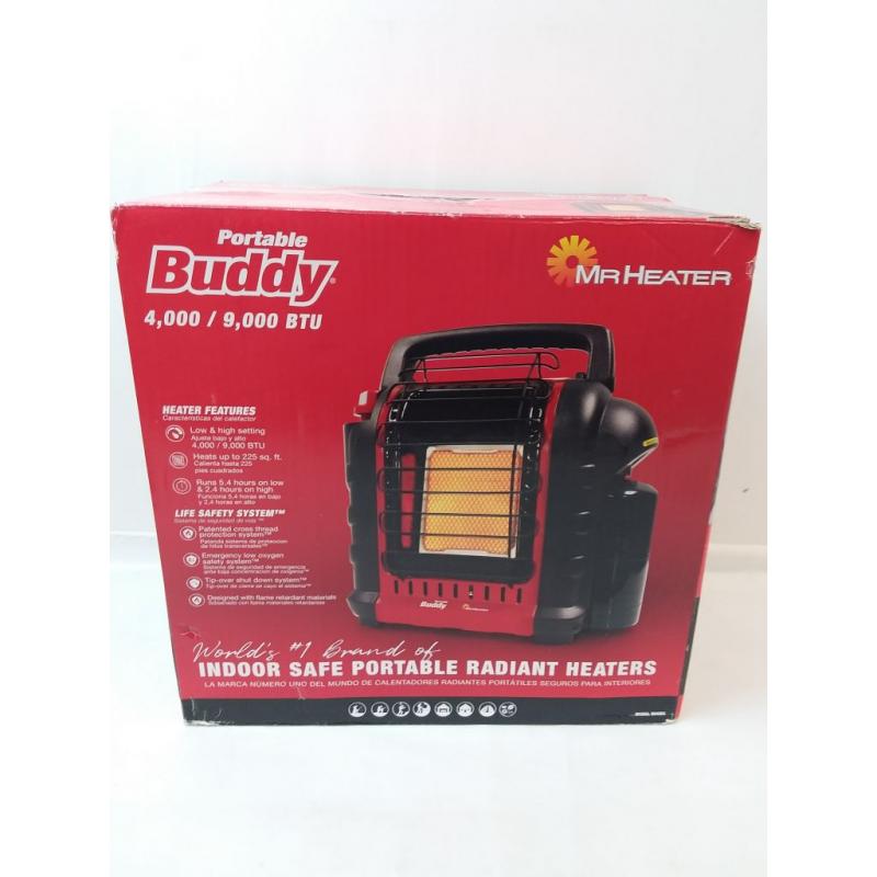 Mr. Heater F232161 MH9BX Buddy 4,000-9,000-BTU Indoor-Safe Portable Propane Radiant Heater, Red-Black
