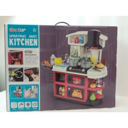Toy Kitchen Playset - Kids Play Kitchen with Light & Sounds- Ibasetoy