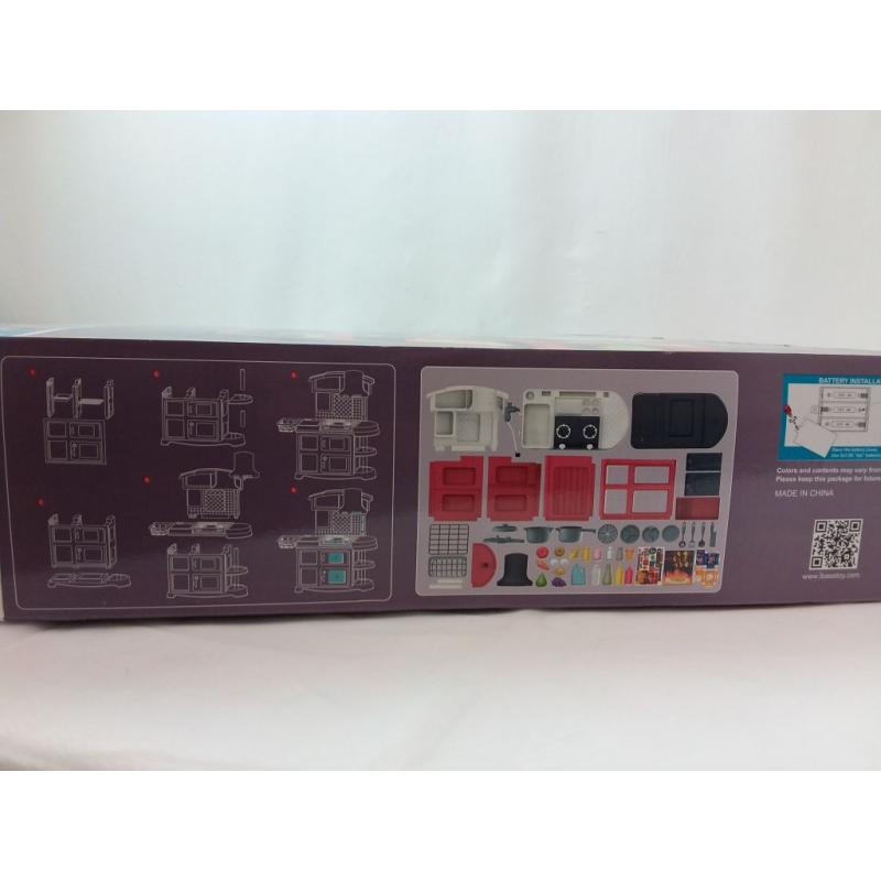 Toy Kitchen Playset - Kids Play Kitchen with Light & Sounds- Ibasetoy