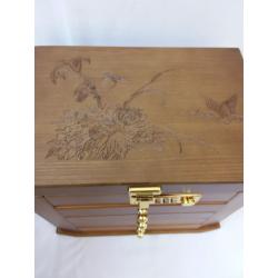Wooden Jewelry Box Organizer with Combination Lock