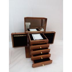 Wooden Jewelry Box Organizer with Combination Lock