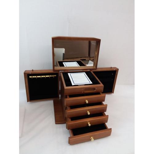 Wooden Jewelry Box Organizer with Combination Lock