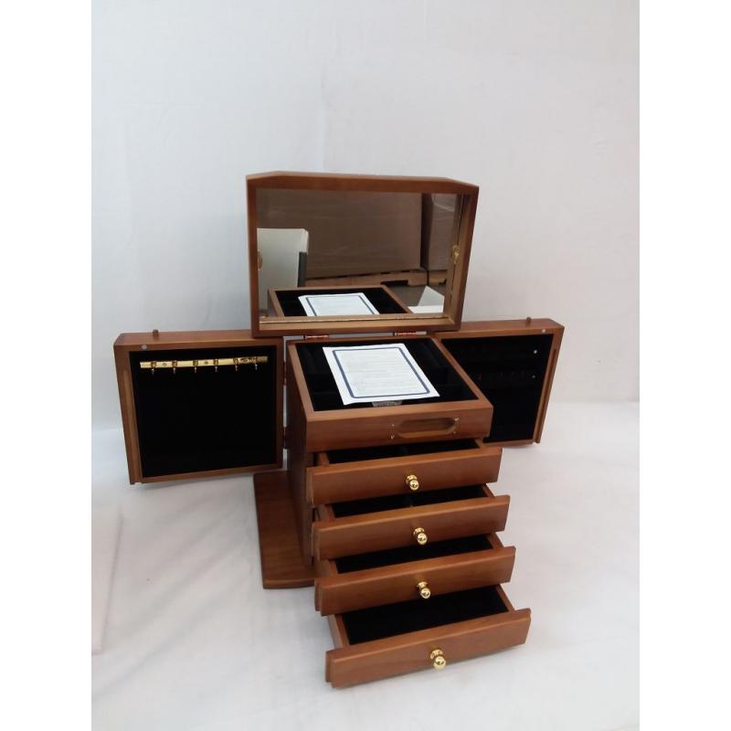 Wooden Jewelry Box Organizer with Combination Lock