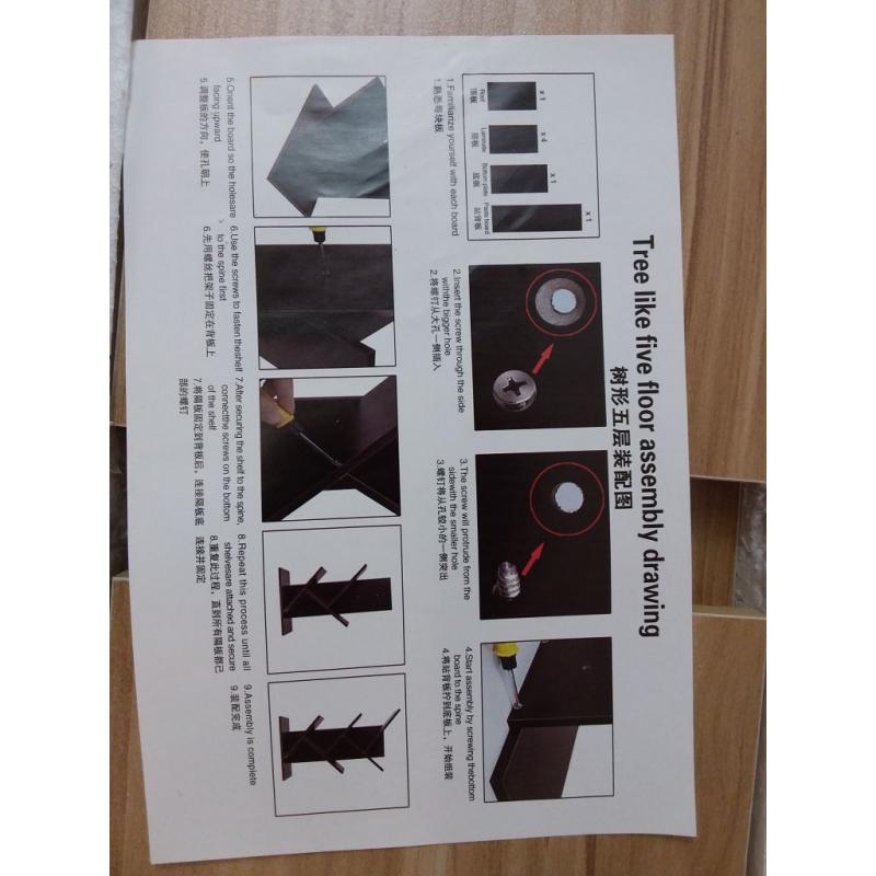 Tree Bookshelf, 5-Tier Magazine Rack Floor book Display