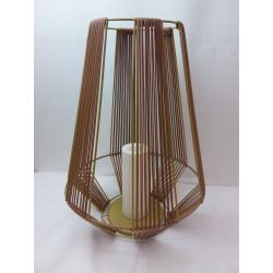 Tumbler Basket Weave Outdoor Lantern with LED Candle Gold - Project 62™