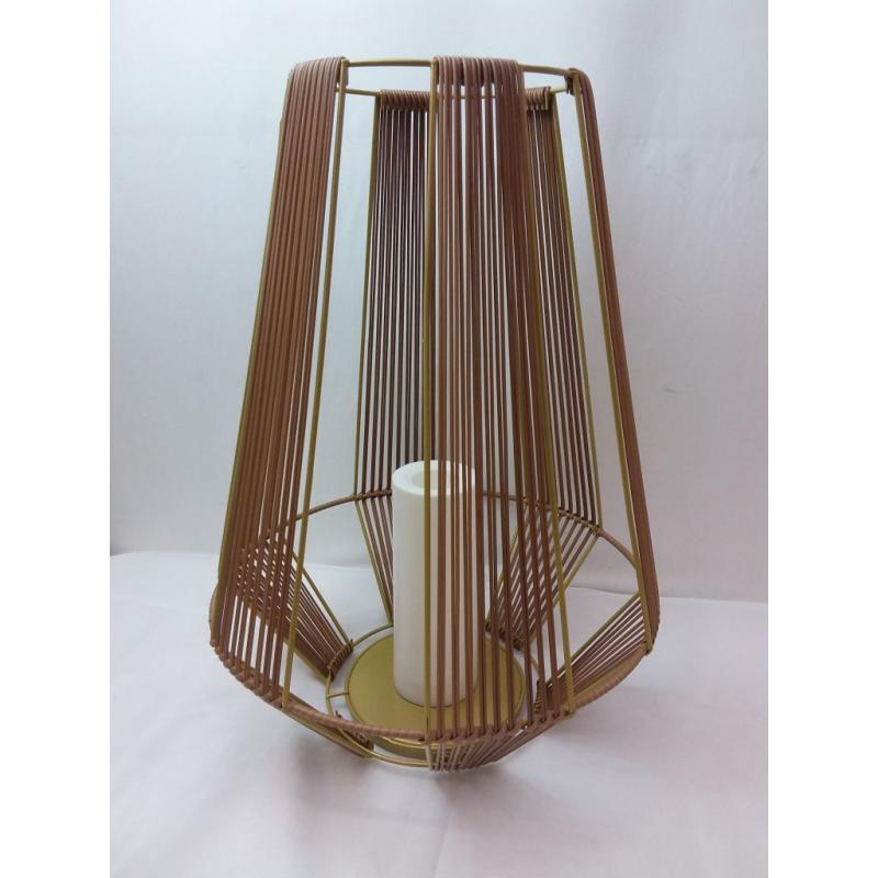 Tumbler Basket Weave Outdoor Lantern with LED Candle Gold - Project 62™