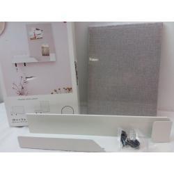 Metal Wall Shelf With Linen Bulletin Board (20in x 11in) White