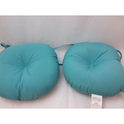 Set of Two 18 Solid Outdoor Bistro Chair Cushions - Teal - Kensington Garden