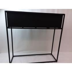 28.3 Indoor/outdoor Rectangular Metal Planter With Stand Black - Project 62