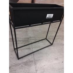 28.3 Indoor/outdoor Rectangular Metal Planter With Stand Black - Project 62
