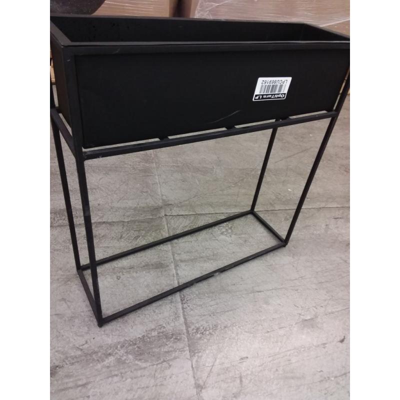 28.3 Indoor/outdoor Rectangular Metal Planter With Stand Black - Project 62