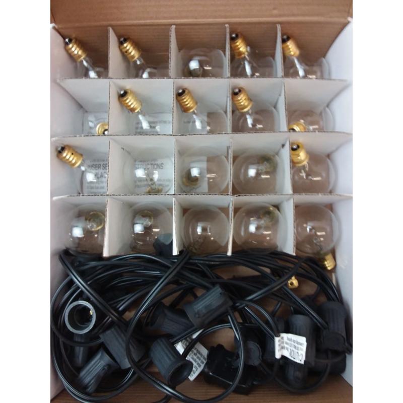 20ct Incandescent Outdoor String Lights G40 Clear Bulbs