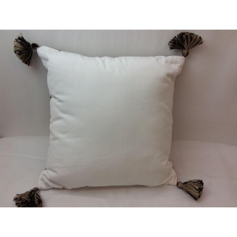 18 Woven Outdoor Throw Pillow Black/Neutral Stripe