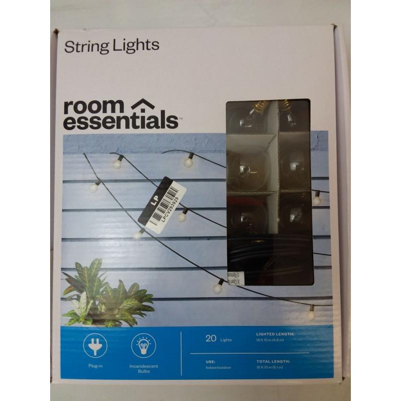 20ct Incandescent Outdoor String Lights G40 Clear Bulbs