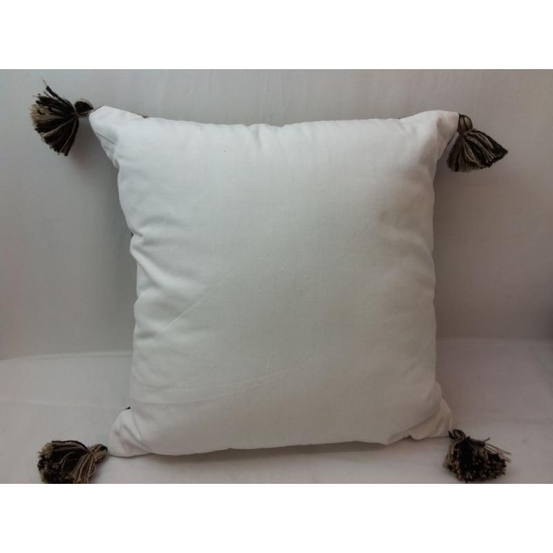 18 Woven Outdoor Throw Pillow Black/Neutral Stripe