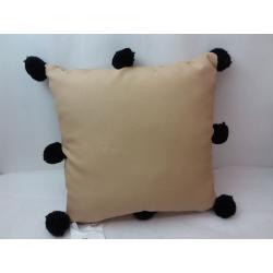 Hermosa Poms Outdoor Throw Pillow Light Brown