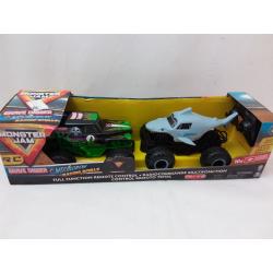 Monster Jam Official Grave Digger vs Megalodon Racing Rivals Remote Control Monster Trucks - 1:24 scale - 2 pk
