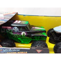 Monster Jam Official Grave Digger vs Megalodon Racing Rivals Remote Control Monster Trucks - 1:24 scale - 2 pk