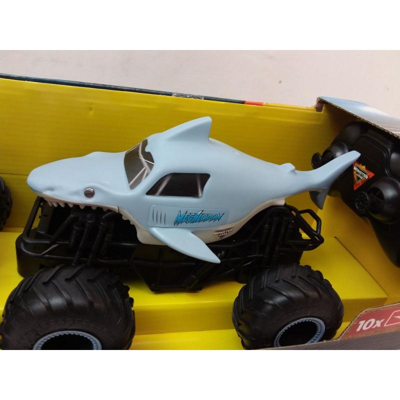 Monster Jam Official Grave Digger vs Megalodon Racing Rivals Remote Control Monster Trucks - 1:24 scale - 2 pk