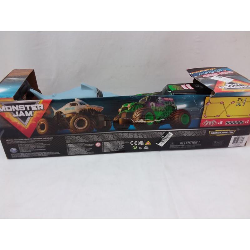 Monster Jam Official Grave Digger vs Megalodon Racing Rivals Remote Control Monster Trucks - 1:24 scale - 2 pk