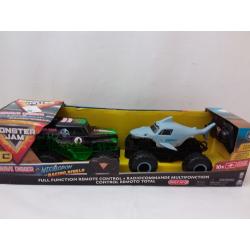 Monster Jam Official Grave Digger vs Megalodon Racing Rivals Remote Control Monster Trucks - 1:24 scale - 2 pk