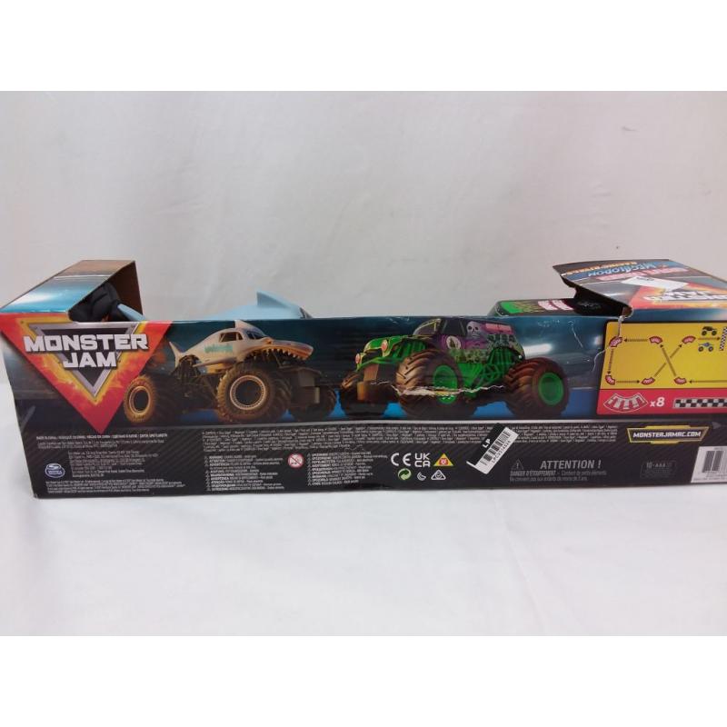 Monster Jam Official Grave Digger vs Megalodon Racing Rivals Remote Control Monster Trucks - 1:24 scale - 2 pk