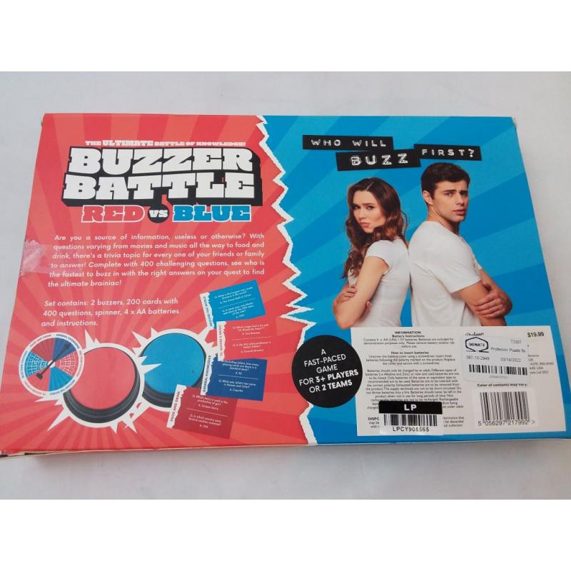 Buzzer Battle Red Vs. Blue Game of Knowledge