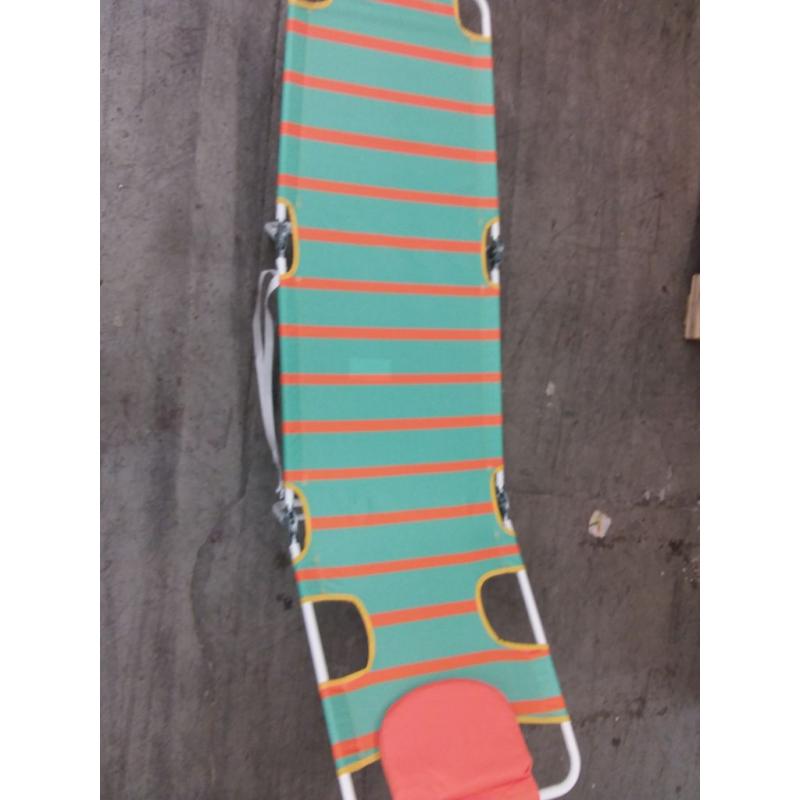 Patio Lounger Striped - Green/Orange