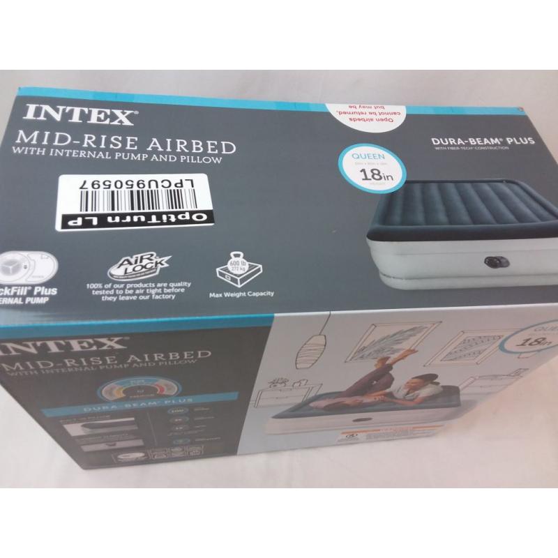 Intex Elevated 18 Premium Comfort Queen Air Mattress with Internal Pump