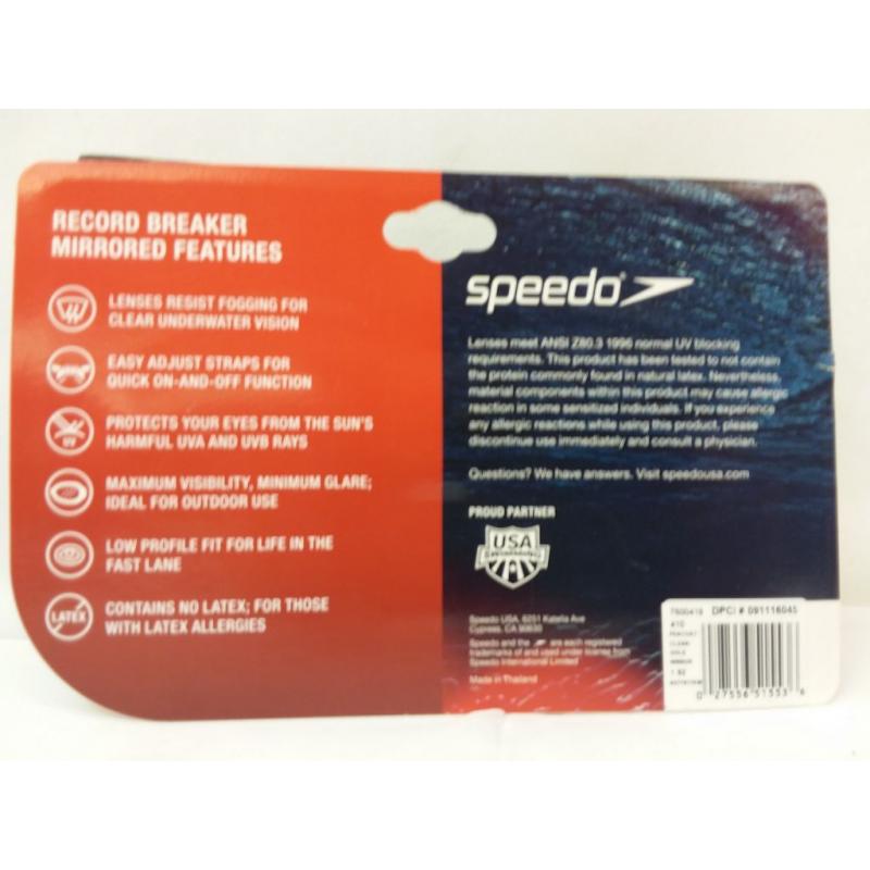 Speedo Adult Record Breaker Goggles - Peacoat/clear/gold