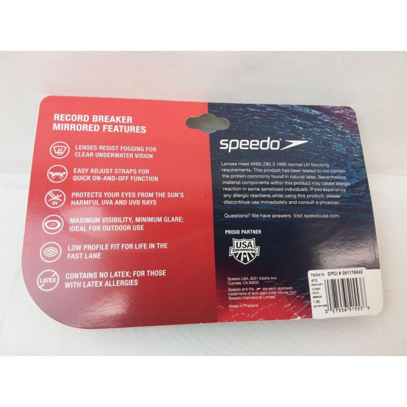 Speedo Adult Record Breaker Goggles - Peacoat/clear/gold