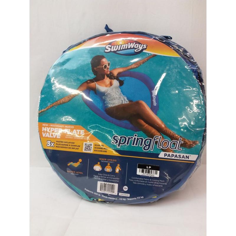 Swimways Spring Float Papasan Pool Lounger With Hyper-flate Valve - Blue