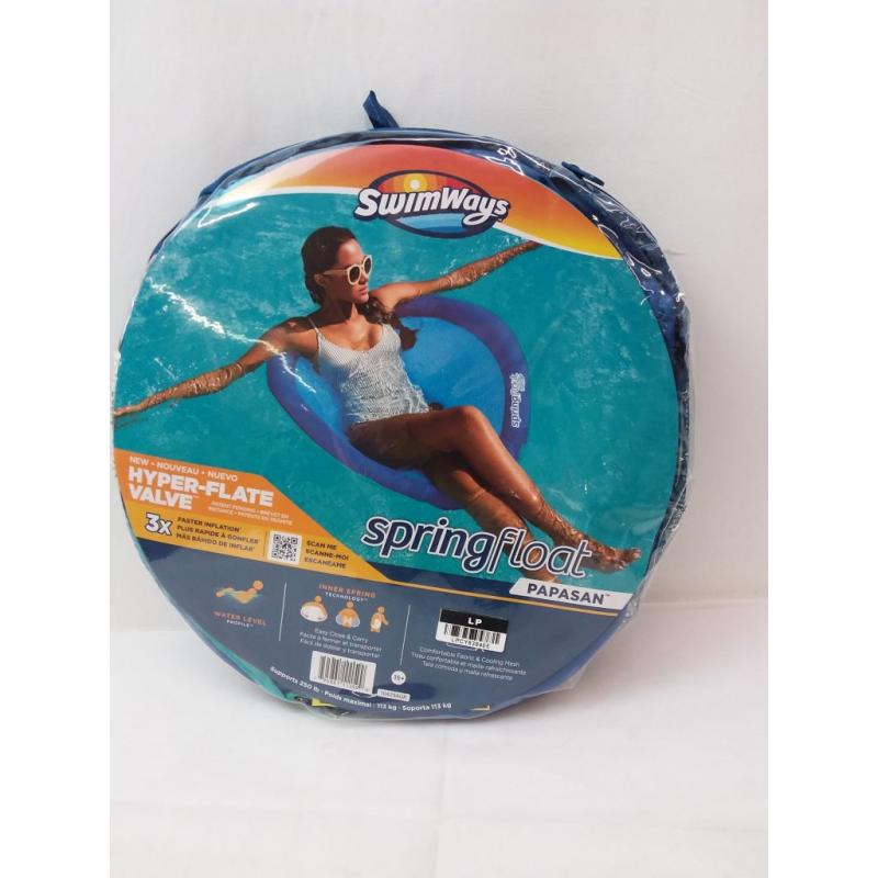 Swimways Spring Float Papasan Pool Lounger With Hyper-flate Valve - Blue