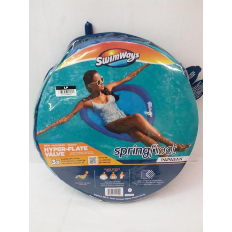 Swimways Spring Float Papasan Pool Lounger With Hyper-flate Valve - Blue