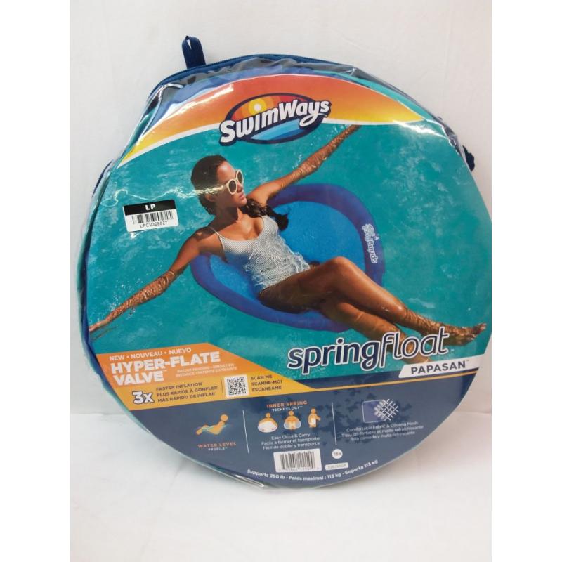 Swimways Spring Float Papasan Pool Lounger With Hyper-flate Valve - Blue