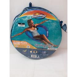 Swimways Spring Float Papasan Pool Lounger With Hyper-flate Valve - Blue