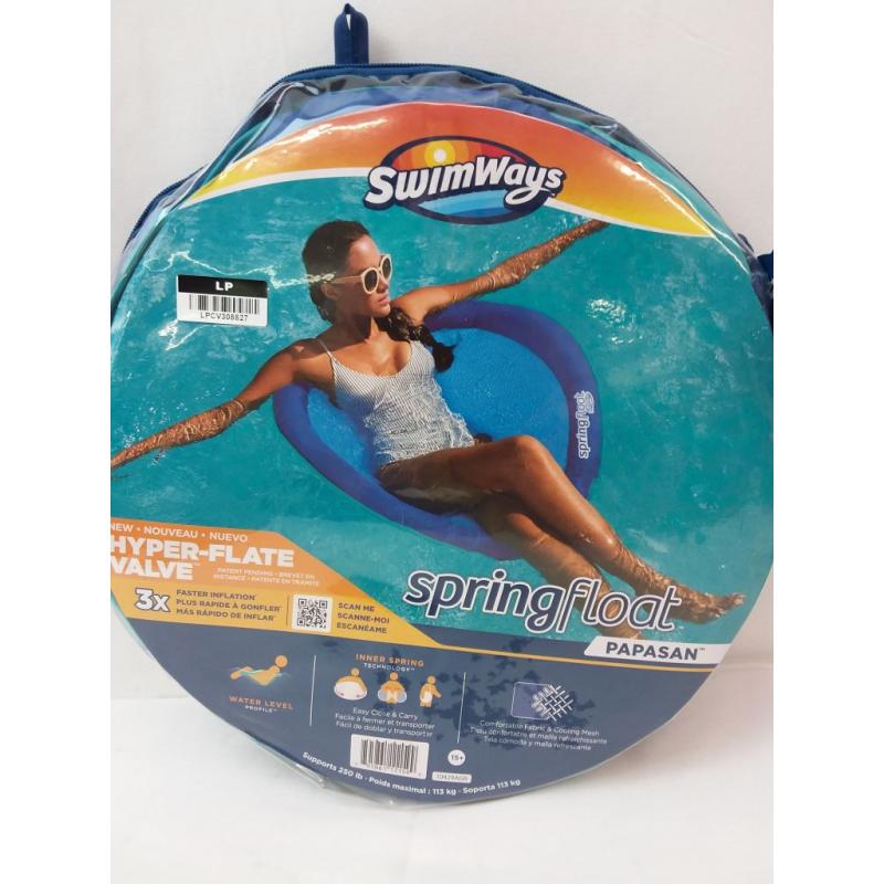 Swimways Spring Float Papasan Pool Lounger With Hyper-flate Valve - Blue