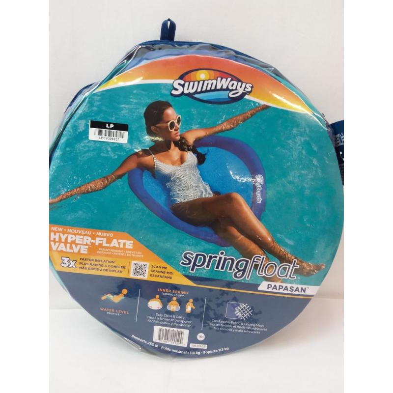 Swimways Spring Float Papasan Pool Lounger With Hyper-flate Valve - Blue