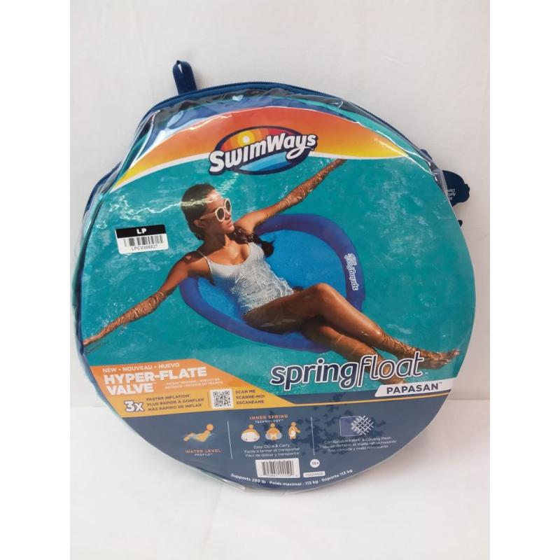 Swimways Spring Float Papasan Pool Lounger With Hyper-flate Valve - Blue