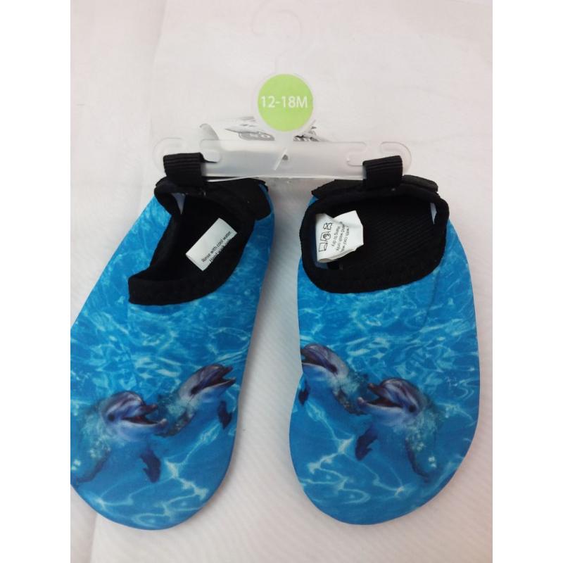 Hudson Baby Infant and Toddler Water Shoes, Dolphins, 12-18M/5 Toddler