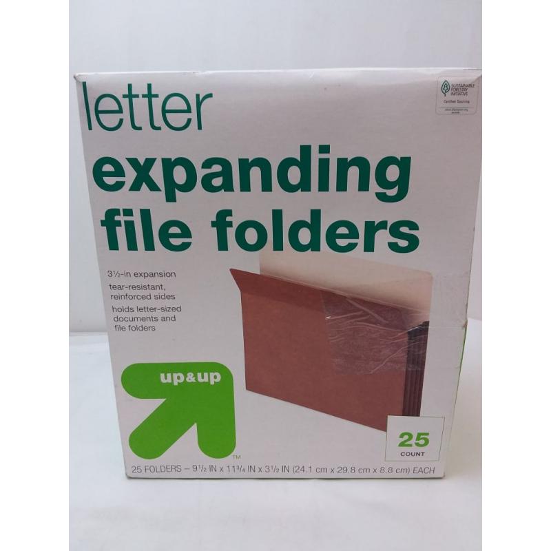 25pk Expanding File Folder Accordion Organizer Letter Size