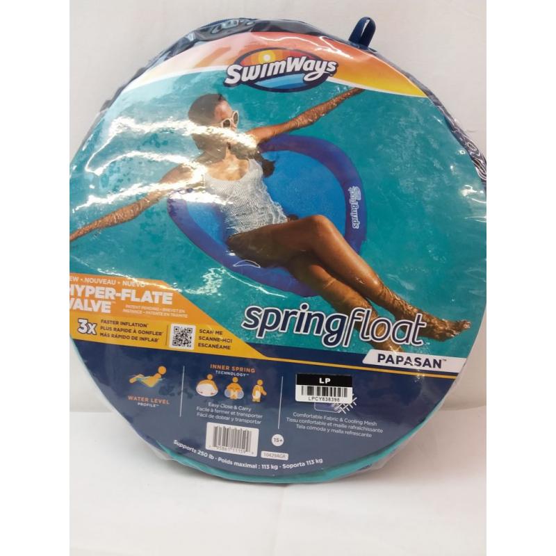 Swimways Spring Float Papasan Pool Lounger With Hyper-flate Valve - Blue -