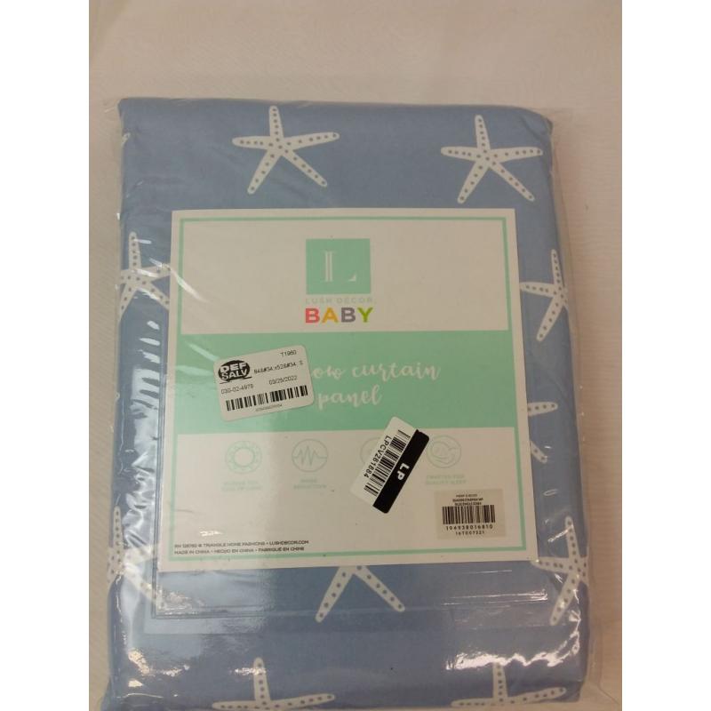 84x52 Seaside Starfish Blackout Window Curtain Panel Blue - Lush Decor