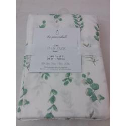 The Peanutshell Fitted Crib Sheet - Floral Leaves