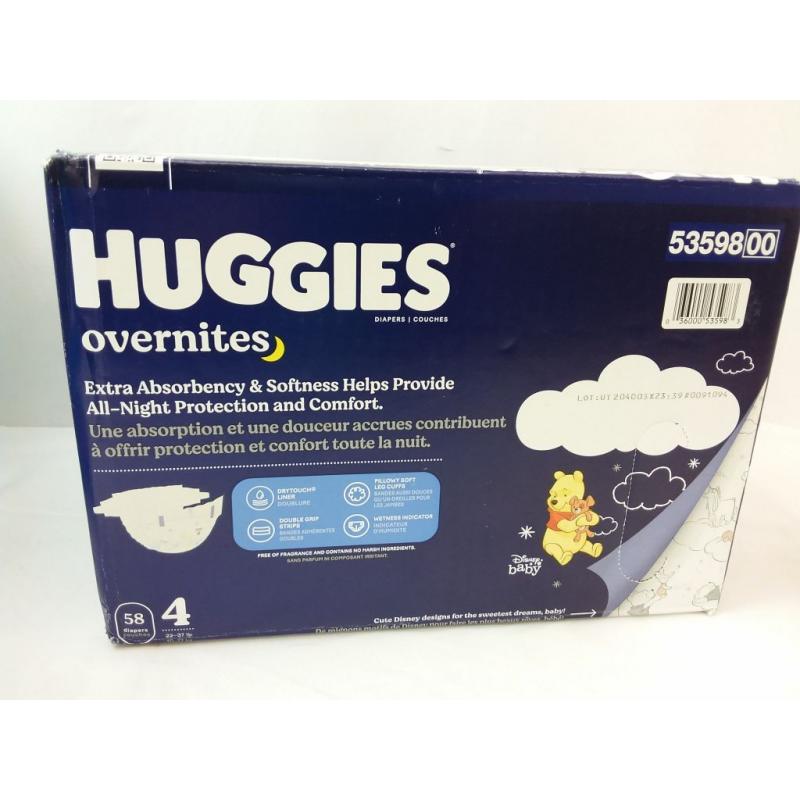 Huggies Overnites Nighttime Diapers Super Pack - Size 4 (58ct)