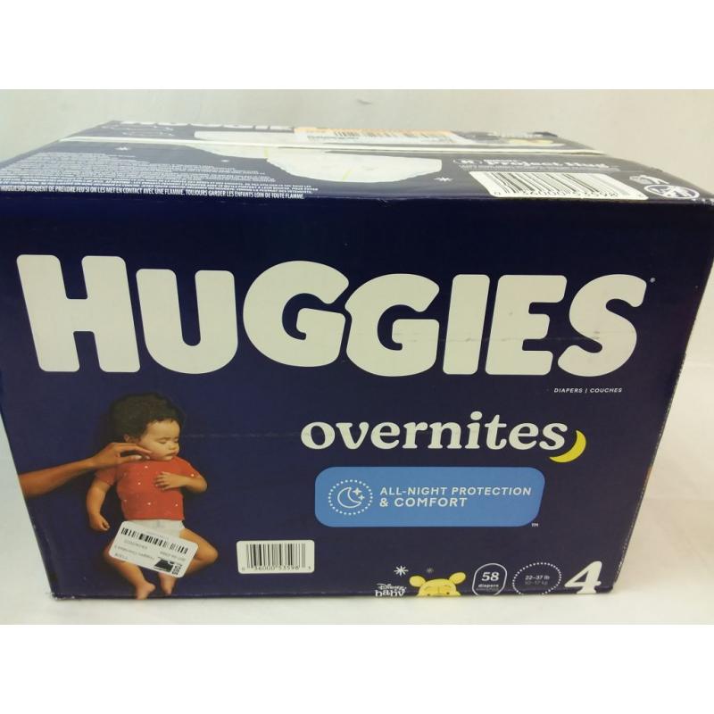 Huggies Overnites Nighttime Diapers Super Pack - Size 4 (58ct)