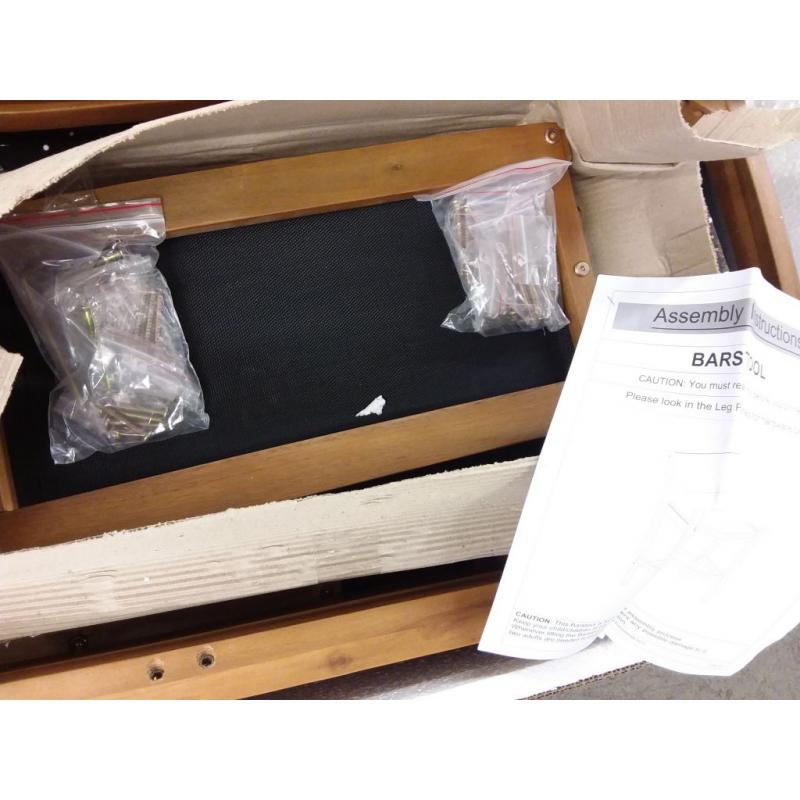 Fairfax 2pk Acacia Wood Bar Stools - Teak/black - Christopher Knight Home