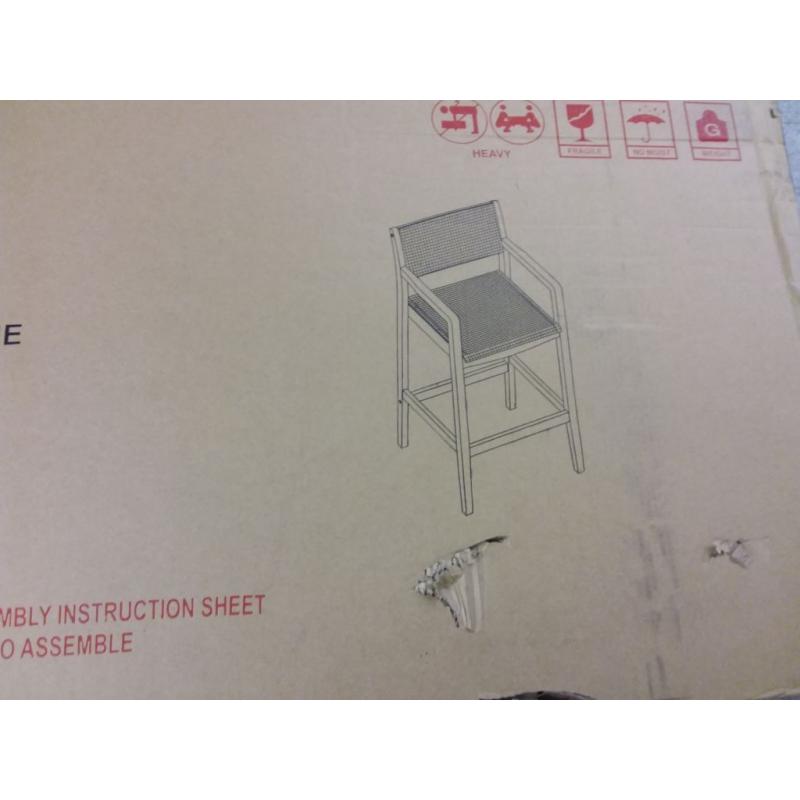 Fairfax 2pk Acacia Wood Bar Stools - Teak/black - Christopher Knight Home