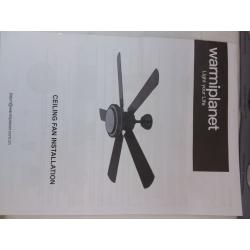 52 Modern Style CeilingFan- Black and Wood