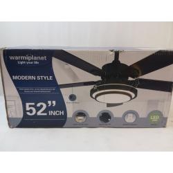 52 Modern Style CeilingFan- Black and Wood